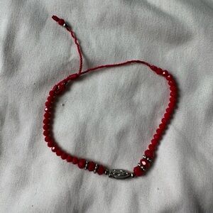 virgin mary red beaded bracelet